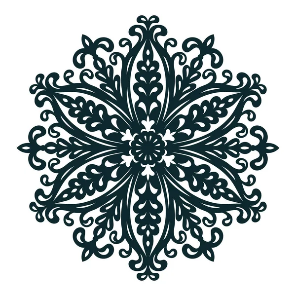 Copo Nieve Tallado Mandala Invierno Plantilla Bricolaje Para Cortar Decoración — Archivo Imágenes Vectoriales