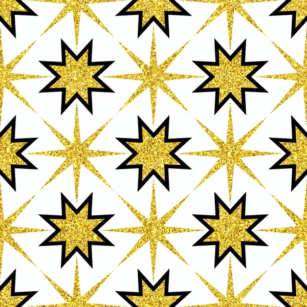 Digitales Scrapbooking Papier Mit Glänzenden Goldenen Sternen Nahtloses Muster — Stockfoto