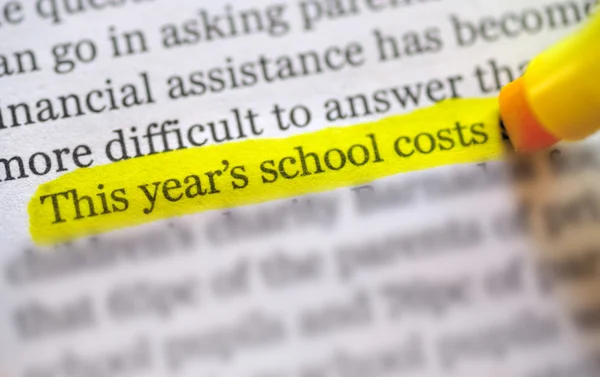 Back to school  costs — Stock Photo, Image