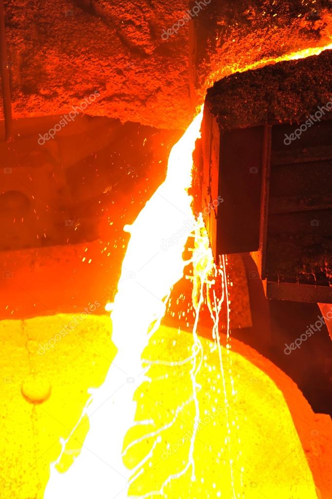 molten hot steel