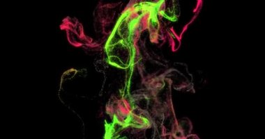 4k 60 fps Liquid parlak neon tozu. Sıvı animasyonu. Soyut arkaplan