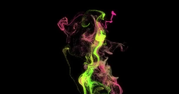 4k 60 ips Poussière fluo multicolore lumineuse liquide. Animation fluide. Contexte abstrait — Video