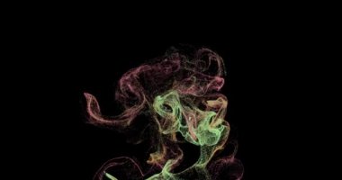 4k Sıvı parlayan çok renkli neon tozu. Sıvı animasyonu. Soyut arkaplan