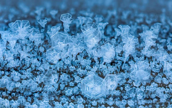 Fundo de inverno de cristais de gelo, fundo gelado — Fotografia de Stock