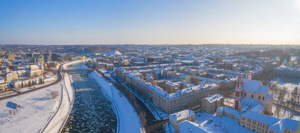 Aerial landscape of Vilnius town, Capital of Lithuania