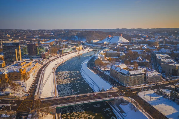 Paisagem aérea da cidade de Vilnius, capital da Lituânia — Fotografia de Stock