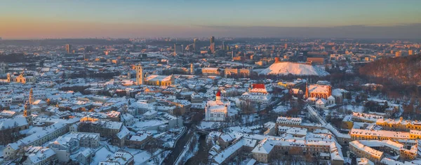 Paisagem aérea da cidade de Vilnius, capital da Lituânia — Fotografia de Stock