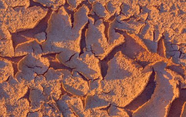 Sıcak, kuru, çatlamış topraklar, aşırı sıcak iklim değişikliği kavramı