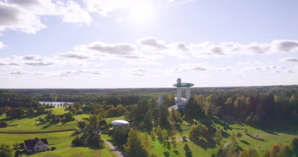 Ethno-Cosmological museum and modern observatory in Moletai, Lithuania, Europe — Stock Video