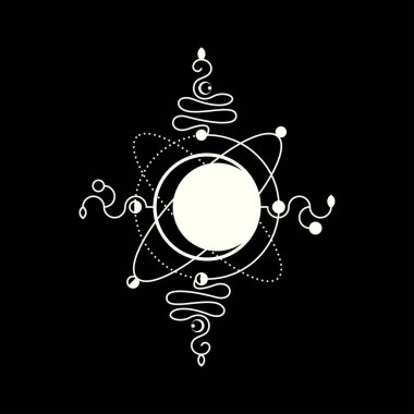 Malı, giysiyi ya da diğer ürünleri için şık Yarım Ay İllüstrasyonu