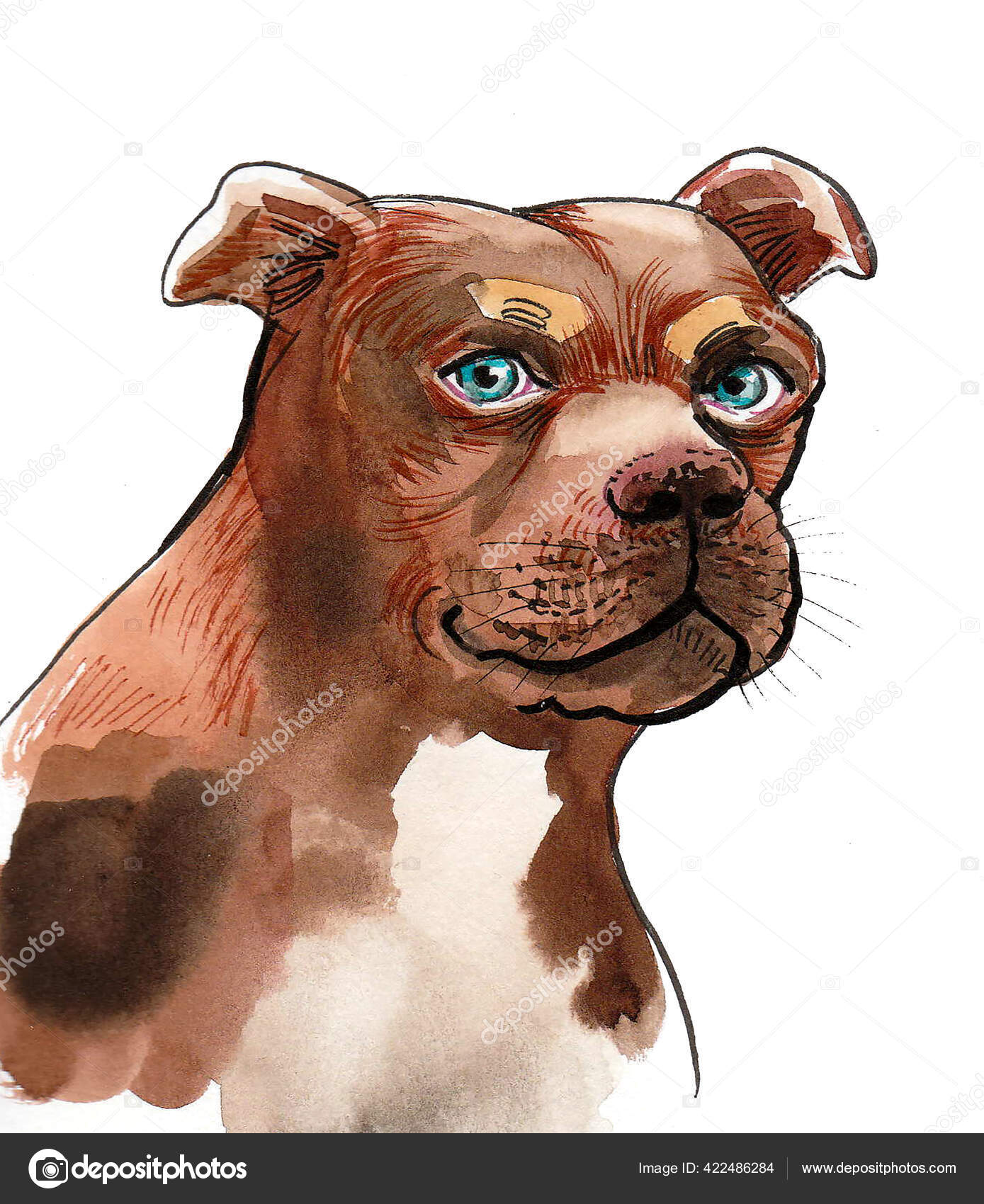 可愛い子犬の子犬 水墨画 ストック写真 C Alexblacksea