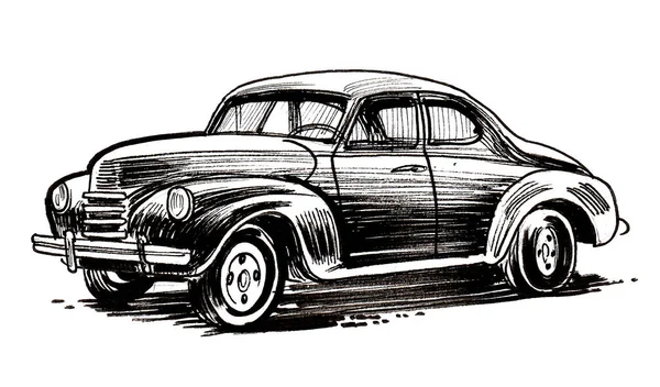 Ретро Автомобіль Чорно Білий Малюнок — стокове фото