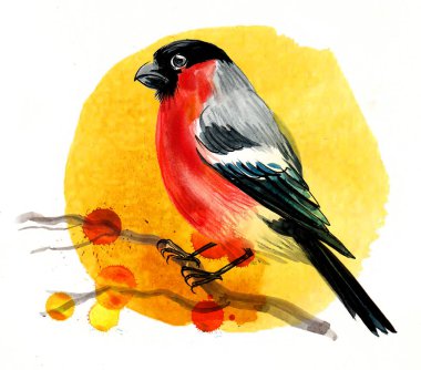 El yapımı meşe palamutları İllüstrasyon Vintage Mürekkep ve Sarı Suluboya Botanik Sanatı