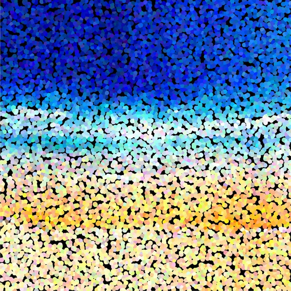 Fondo abstracto de mosaico. Mar y sol — Vector de stock