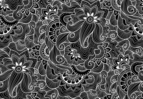 Decorative natural seamless pattern. Zen-tagle — Stock Vector
