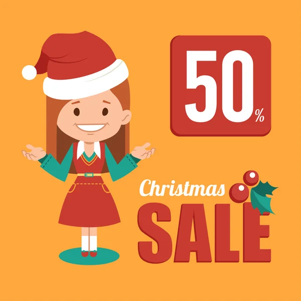 Christmas discount , sale holiday banner. — Stock Vector