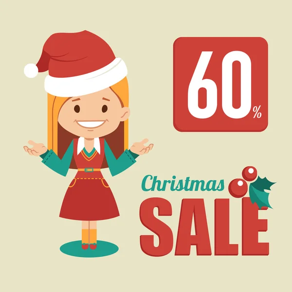 Christmas discount , sale holiday banner. — Stock Vector