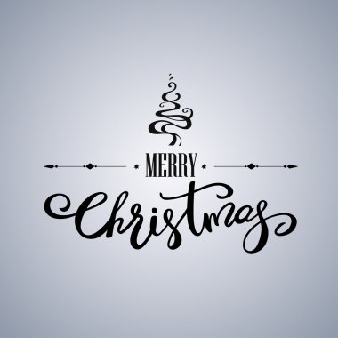 Neşeli Noel tebrik kartı. Tatil yazı tasarım