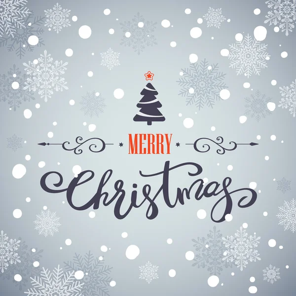 Merry Christmas greeting card. Holiday lettering design — Stock Vector