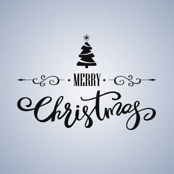 Buon Natale biglietto di auguri. Disegno lettering vacanza — Vettoriale Stock