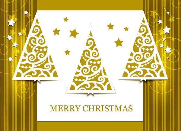 Zlatá přání s vánoční stromeček — Stockový vektor