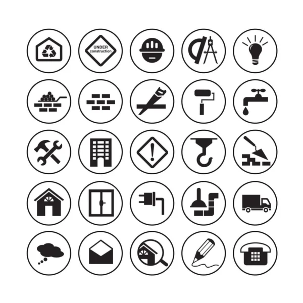 Iconos de edificio plano — Vector de stock