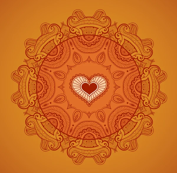 Fondo de encaje para tarjeta de felicitación como mandala indio — Vector de stock