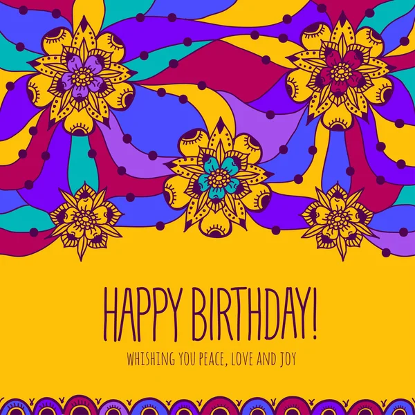 Colorful greeting card Happy Birthday — Stock Vector