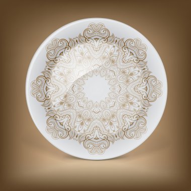 Decorative plate with floral art pattern