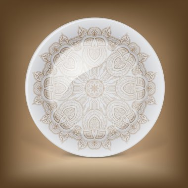 Decorative plate with floral art pattern