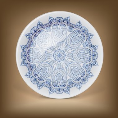 Yuvarlak dantel desenli dekoratif tabak
