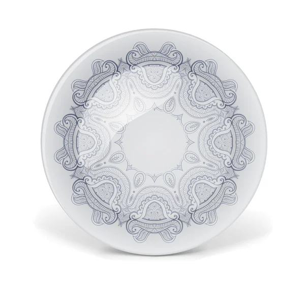 Decorative plate with round lace pattern — Stock Photo, Image