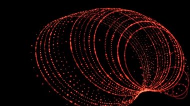Ekranın köşesinden fışkıran kırmızı dairesel ışık ışınlarının canlandırması.