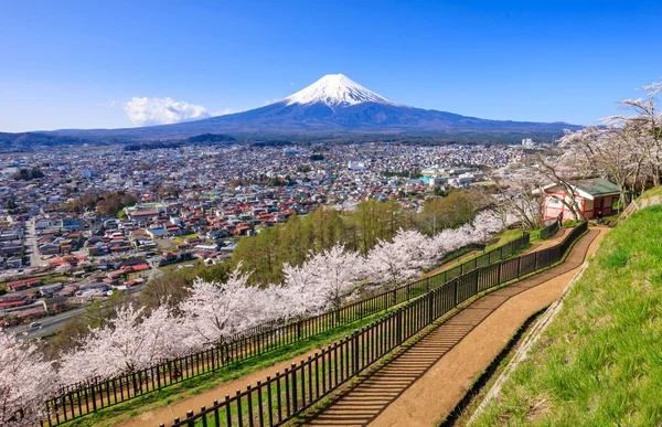 Vista aérea do Monte Fuji, Fujiyoshida, Japão — Fotografia de Stock