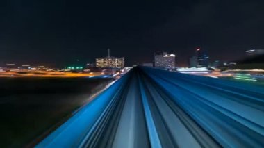 4k Timelapse Tokyo, Japonya'da tren hareket 