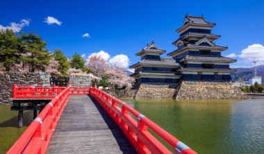 Matsumoto Kalesi bahar sezonu, Nagano, Japonya