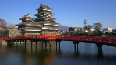 Matsumoto Kalesi kiraz çiçeği sezonu, Nagano, Japonya