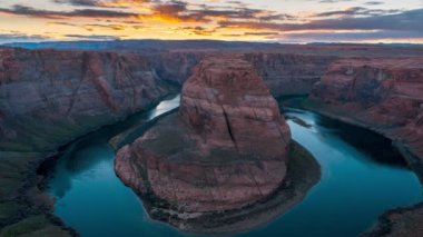 4K Timelapse of Horseshoe Bend Sunset, Arizona, ABD