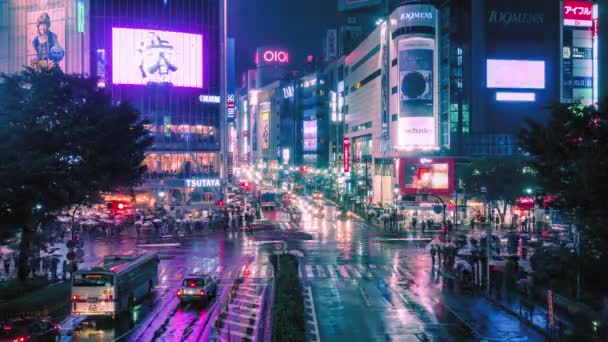 Tokio Octubre Timelapse Shibuya Crossing Octubre 2016 Tokio Japón Cruce — Vídeo de stock