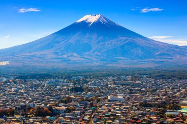 Havadan görünümü mt. Fuji, Fujiyoshida, Japonya 