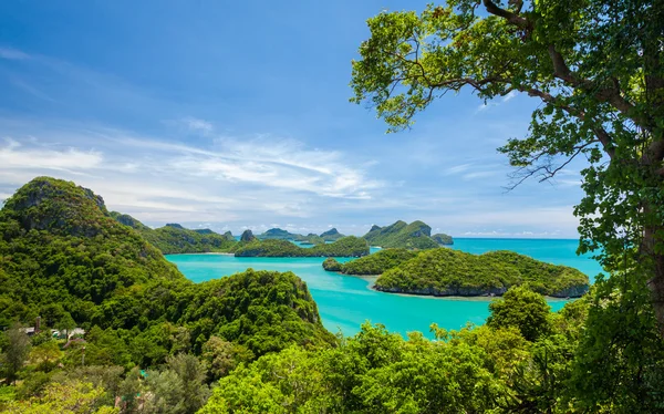 Ptačí pohled Národní mořský park angthong, koh samui, thail — Stock fotografie