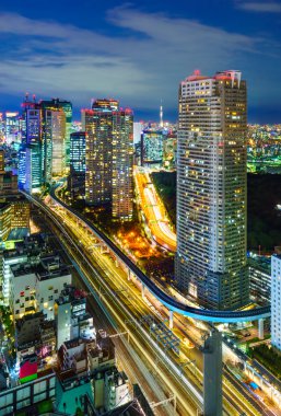 Minato, Japonya Tokyo gökdelenlerin havadan görünümü