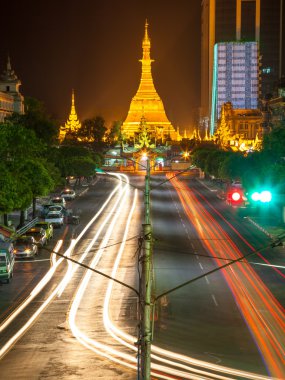 Sule pagoda adlı gece, yangon, myanmar