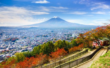 Havadan görünümü mt. Fuji, Fujiyoshida, Japonya 