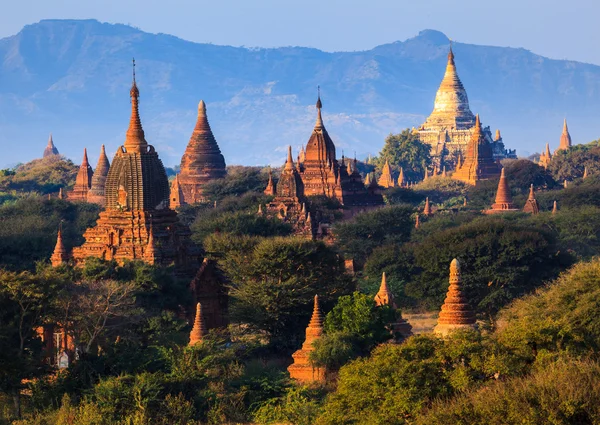 Gün batımı, bagan, myanmar bagan tapınakları — Stok fotoğraf