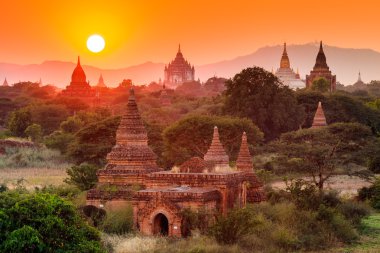 gün batımı, bagan, myanmar bagan tapınakları 