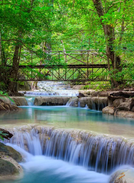 Waterval van Erawan, Kanchanaburi, Thailand — Stockfoto