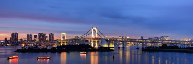 Gökkuşağı Köprüsü Panoraması, gece, Tokyo, Japonya