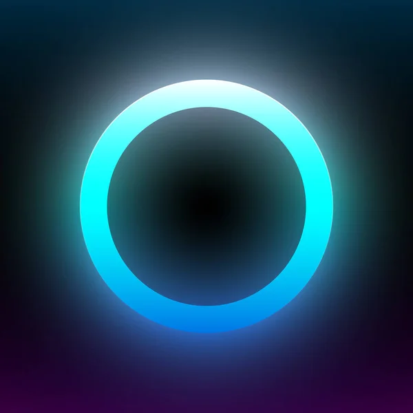 Αφηρημένος μπλε λαμπερό κύκλο. Γεωμετρικό στρογγυλό σχήμα με ζωντανή κλίση. Στοιχείο σχεδιασμού για αφίσα, banner, φυλλάδιο, κάρτα κλπ. Σκοτεινό φόντο. Διάνυσμα — Διανυσματικό Αρχείο