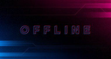 Arıza çevrimdışı seğirme pankartı. Ekran yayını için bozulma etkisi olan çevrimdışı başlık. Oyun teknolojisi geçmişi. Vektör